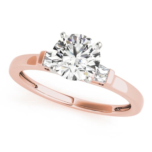 Fancy Shape Bague Engagement Ring in Rose gold