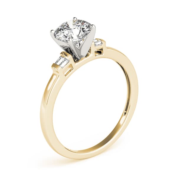 Fancy Shape Bague Engagement Ring, style 84358, Top view in yellow gold