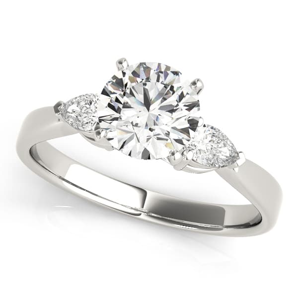 3-Stone Pear Shaped Engagement Ring — style 84360 in 10k White Gold