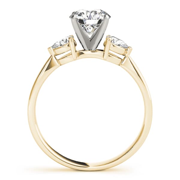 3-Stone Pear Shaped Engagement Ring, style 84360, Side view in yellow gold