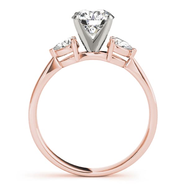 3-Stone Pear Shaped Engagement Ring, style 84360, Side view in rose gold
