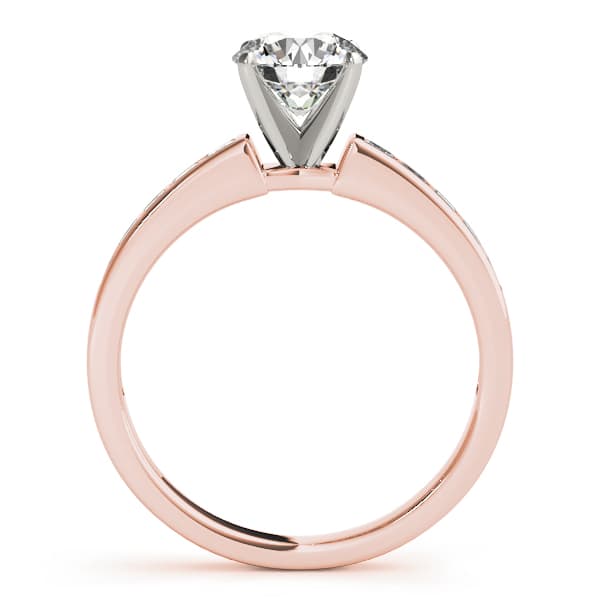 Channel Set Solitaire Engagement Ring, style 84361, Side view in rose gold