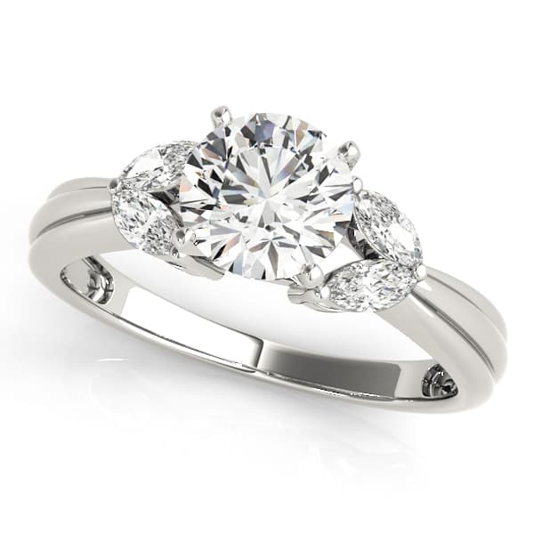 Contemporary Marquise Cut Engagement Ring — style 84362 in 10k White Gold