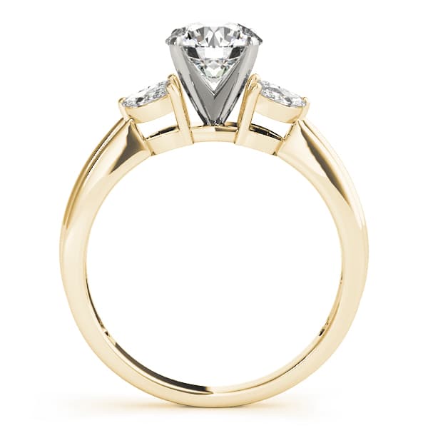 Contemporary Marquise Cut Engagement Ring, style 84362, Side view in yellow gold