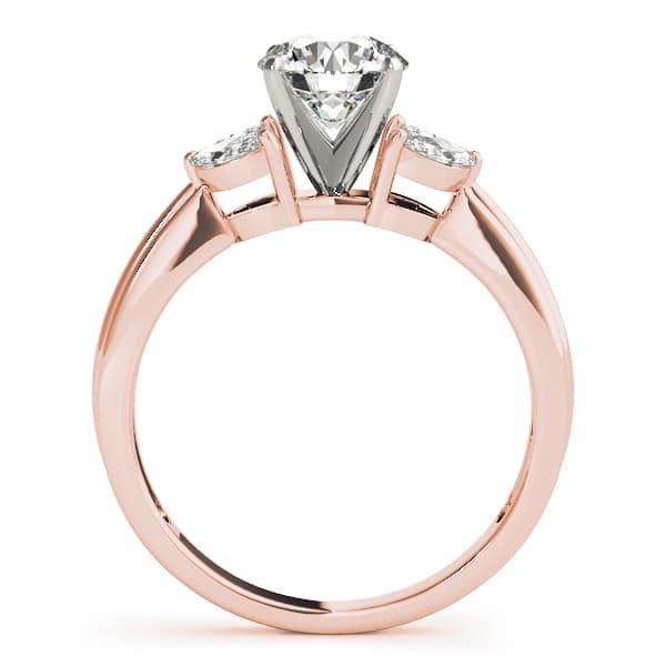 Contemporary Marquise Cut Engagement Ring, style 84362, Side view in rose gold