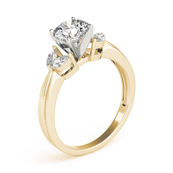 Contemporary Marquise Cut Engagement Ring, style 84362, Top view in yellow gold