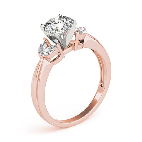Contemporary Marquise Cut Engagement Ring, style 84362, Top view in rose gold