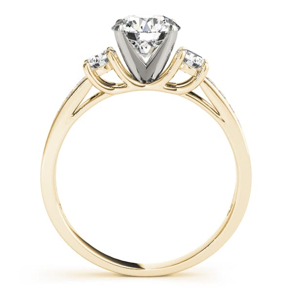 3-Stone Channel Set Engagement Ring, style 84363, Side view in yellow gold