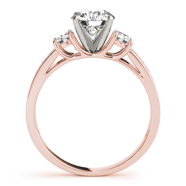 3-Stone Channel Set Engagement Ring, style 84363, Side view in rose gold
