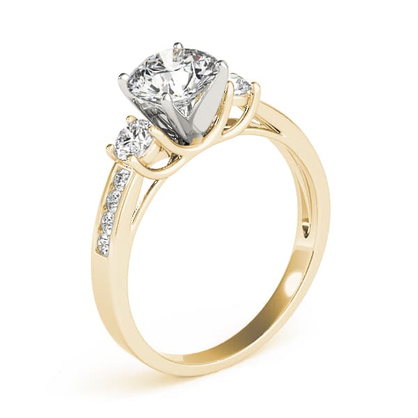 3-Stone Channel Set Engagement Ring, style 84363, Top view in yellow gold