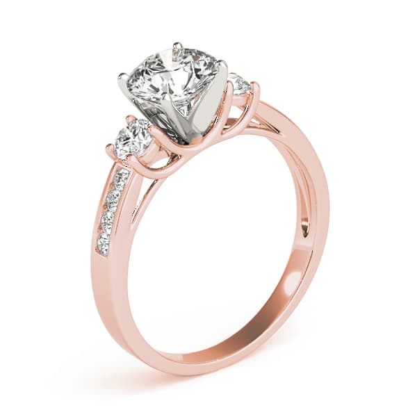3-Stone Channel Set Engagement Ring, style 84363, Top view in rose gold