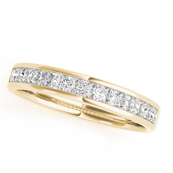 Channel Set Princess Cut Wedding Band (0.98 ct. tw.), Front view in yellow gold