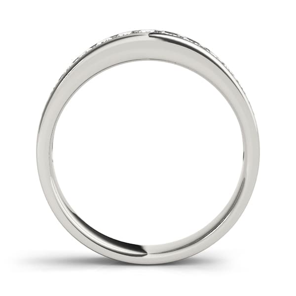 Channel Set Princess Cut Wedding Band (0.98 ct. tw.), Side view in white gold or platinum
