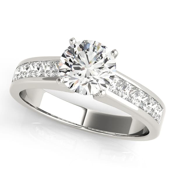 Channel Set Princess Cut Engagement Ring — style 84365 in 10k White Gold