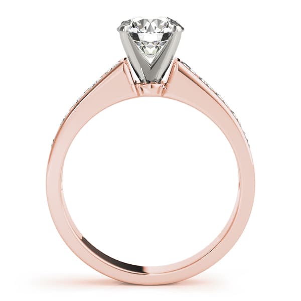 Channel Set Princess Cut Engagement Ring, style 84365, Side view in rose gold