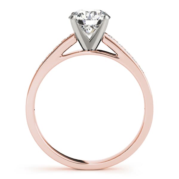 Single Row Channel Set Engagement Ring, style 84368, Side view in rose gold