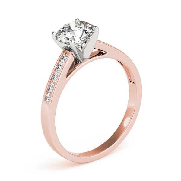Single Row Channel Set Engagement Ring, style 84368, Top view in rose gold