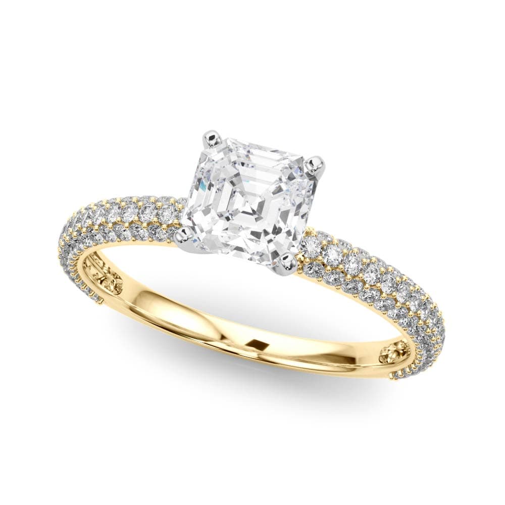Pavé Enagement Ring, style 84370, Front view in yellow gold