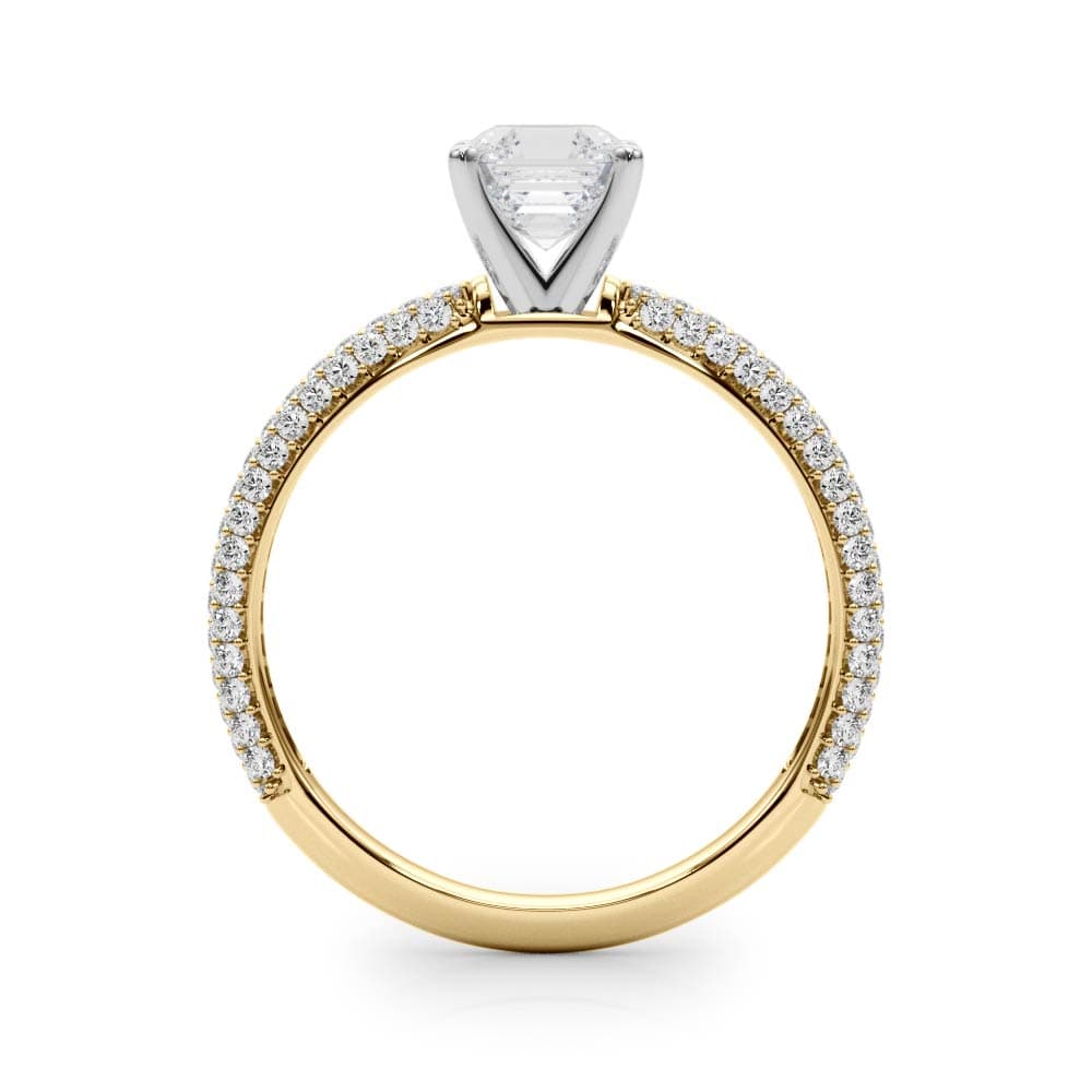 Pavé Enagement Ring, style 84370, Side view in yellow gold