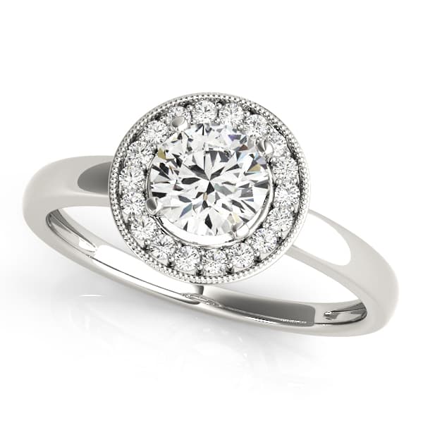 ROUND HALO FOR 1/4. 1/3, 1/2 — style 84372 in 10k White Gold