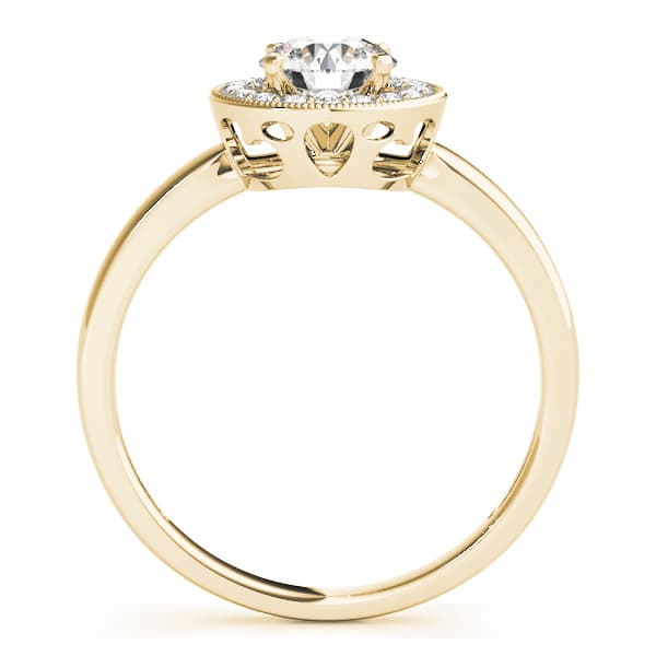 Round Halo For 1/4. 1/3, 1/2, style 84372, Side view in yellow gold
