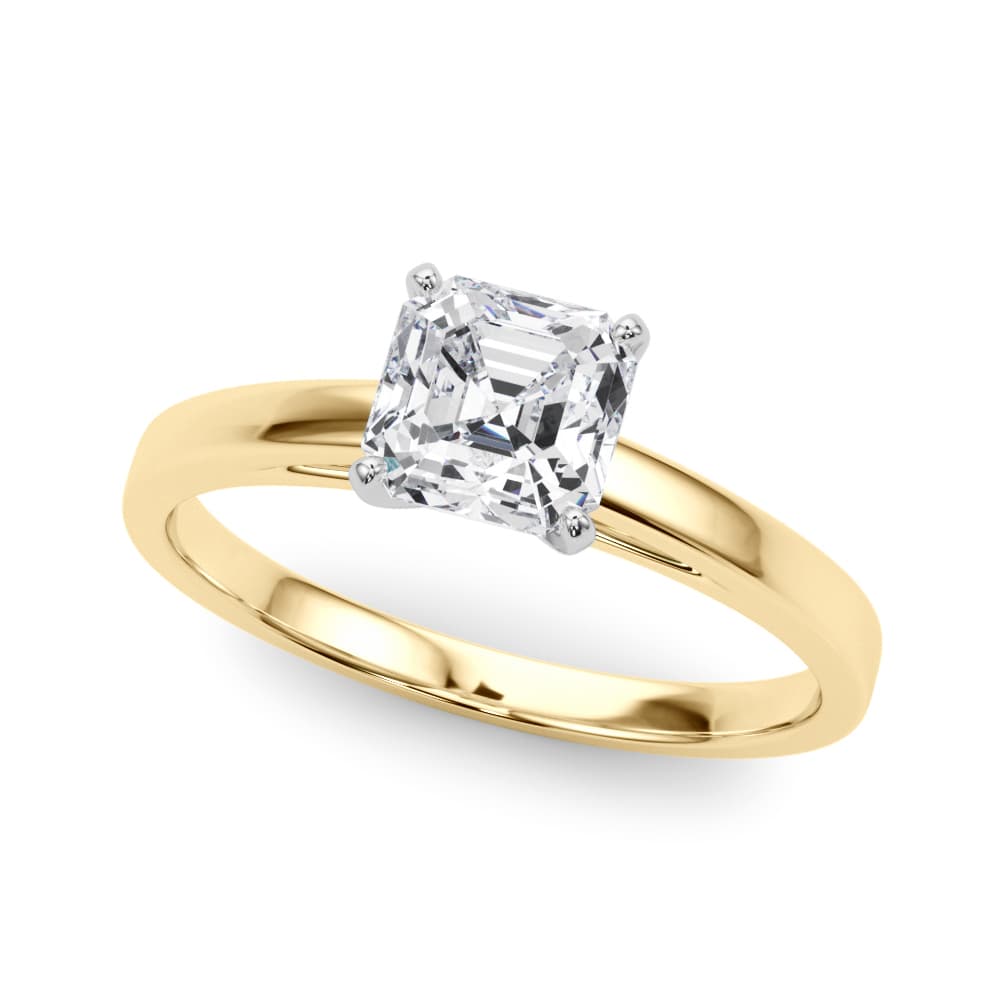 Classic Plain Cathedral Engagement Ring, style 84376, Front view in yellow gold