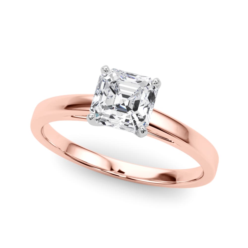 Classic Plain Cathedral Engagement Ring, style 84376, Front view in rose gold