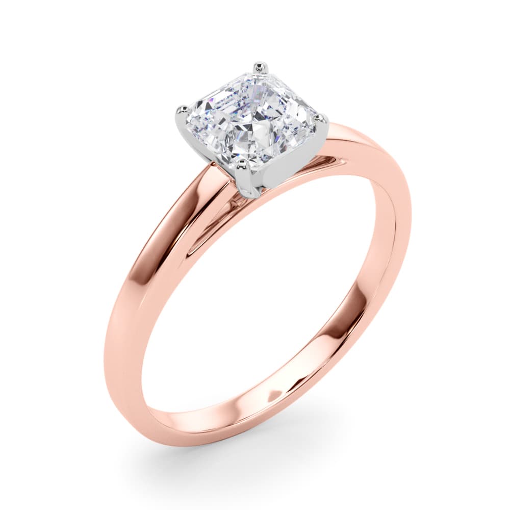 Classic Plain Cathedral Engagement Ring, style 84376, Angle view in rose gold