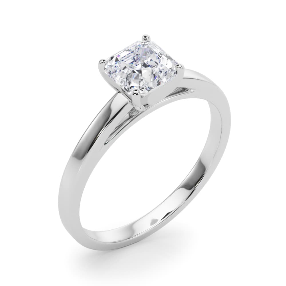 Classic Plain Cathedral Engagement Ring, style 84376, Angle view in white gold or platinum