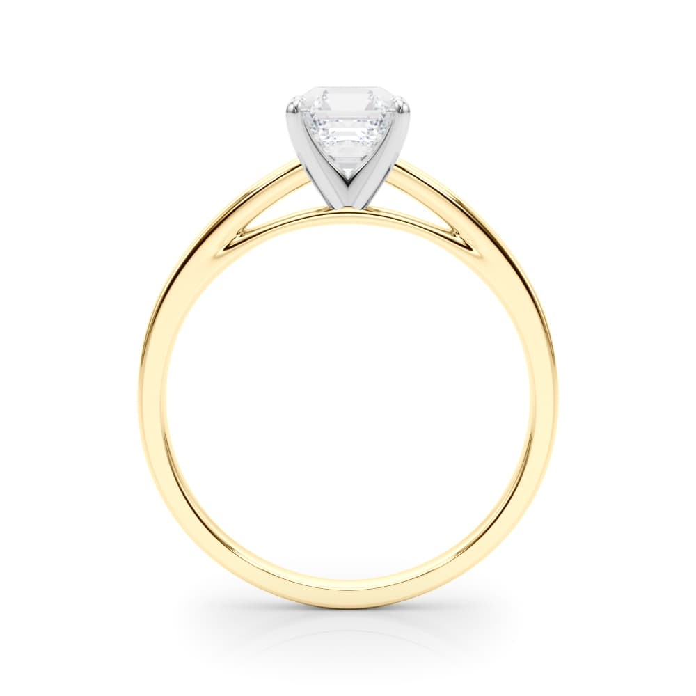 Classic Plain Cathedral Engagement Ring, style 84376, Side view in yellow gold