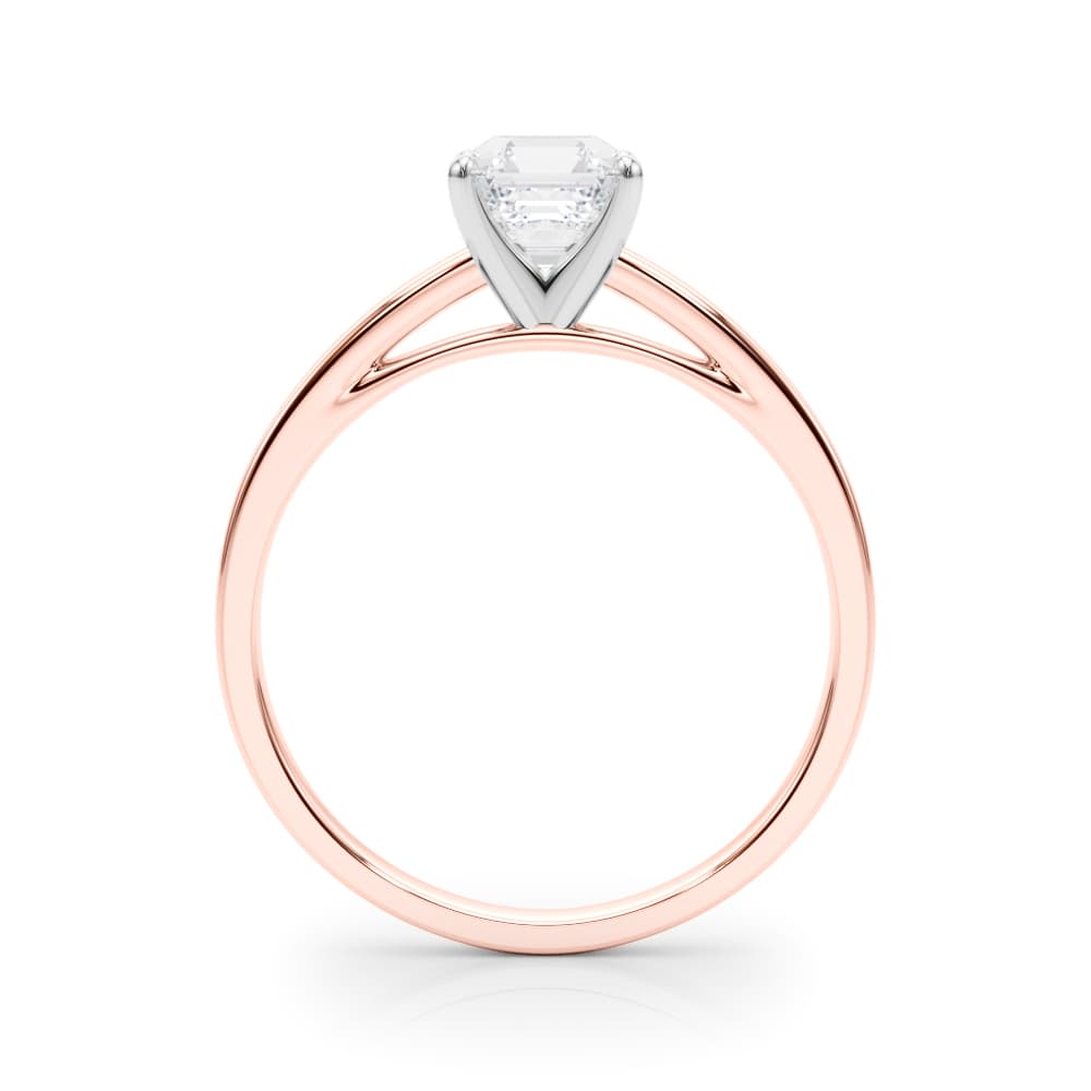 Classic Plain Cathedral Engagement Ring, style 84376, Side view in rose gold