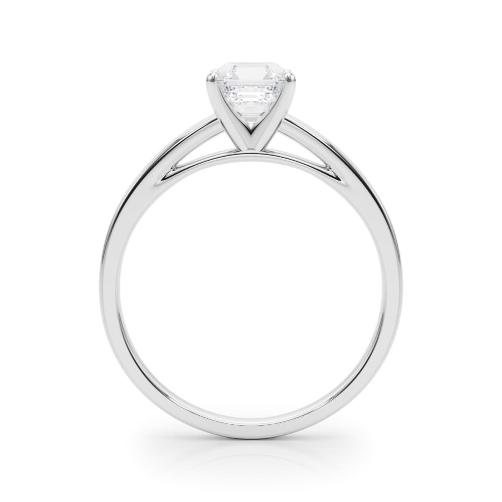 Classic Plain Cathedral Engagement Ring, style 84376, Side view in white gold or platinum