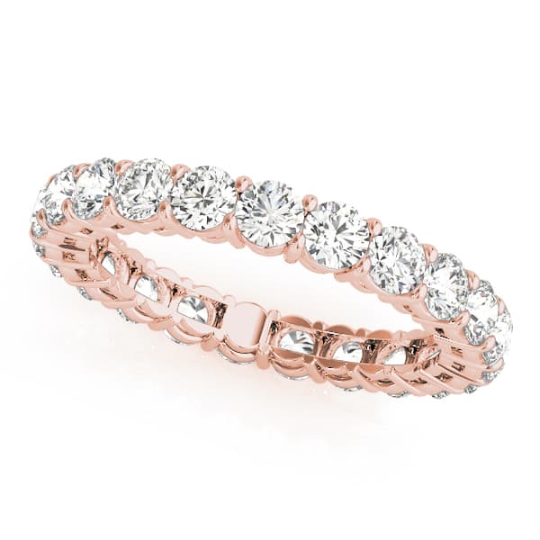 Eternity Wedding Band (3.4 ct. tw.), Front view in rose gold