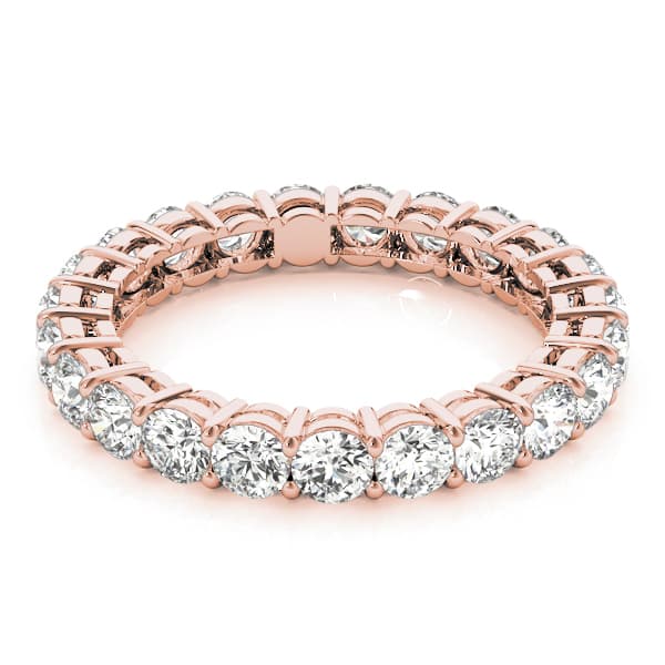 Eternity Wedding Band (3.4 ct. tw.), On hand view in rose gold