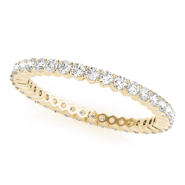 Eternity Prong Set Wedding Band (1/4 ct. tw.), Front view in yellow gold