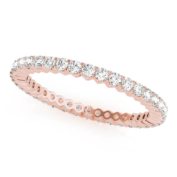 Eternity Prong Set Wedding Band (1/4 ct. tw.), Front view in rose gold