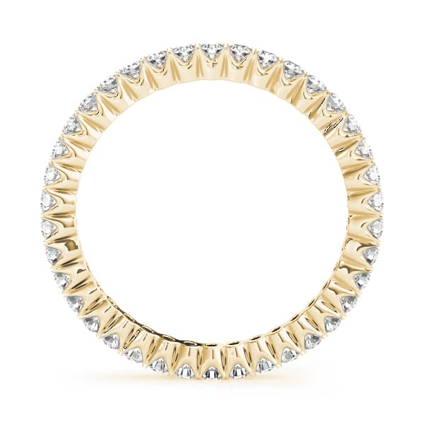 Eternity Prong Set Wedding Band (1/4 ct. tw.), Side view in yellow gold