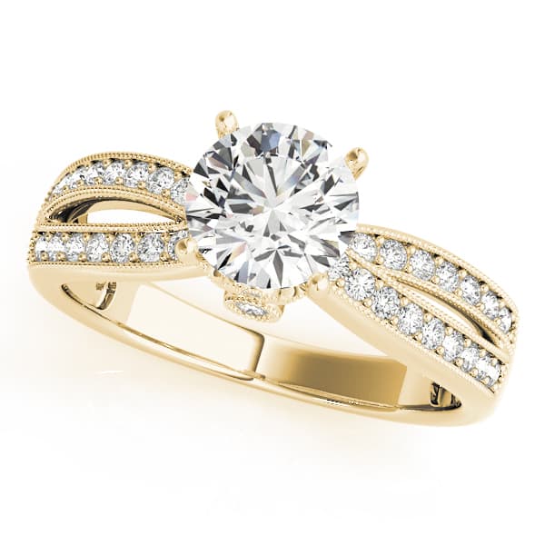 Multi-Row Engagement Ring, style 84386, Front view in yellow gold
