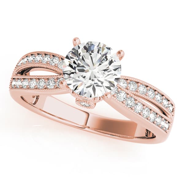 Multi-Row Engagement Ring, style 84386, Front view in rose gold