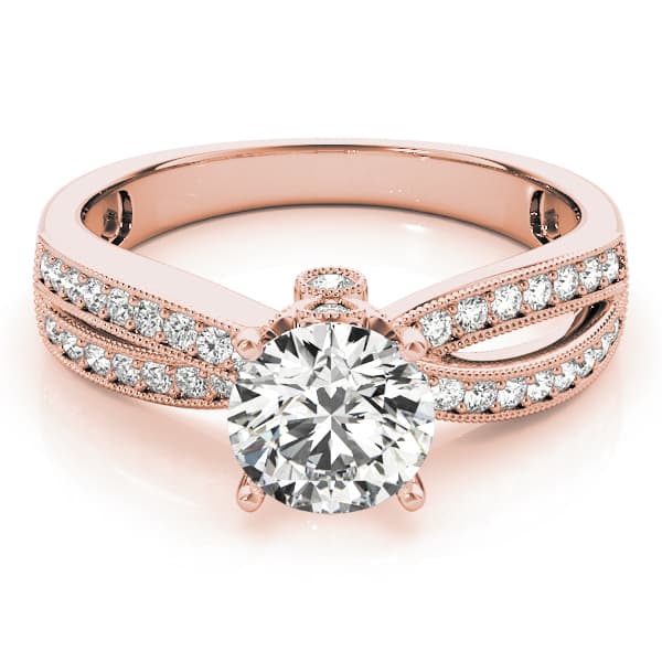 Multi-Row Engagement Ring, style 84386, On hand view in rose gold