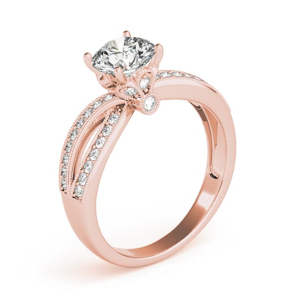 Multi-Row Engagement Ring, style 84386, Top view in rose gold