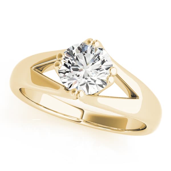 Solitaire Engagement Ring, style 84388, Front view in yellow gold
