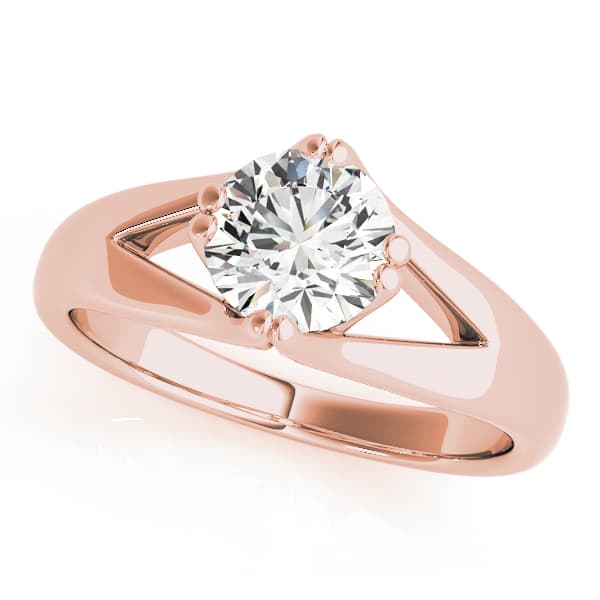 Solitaire Engagement Ring, style 84388, Front view in rose gold