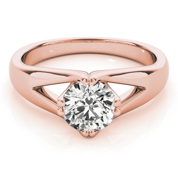 Solitaire Engagement Ring, style 84388, On hand view in rose gold