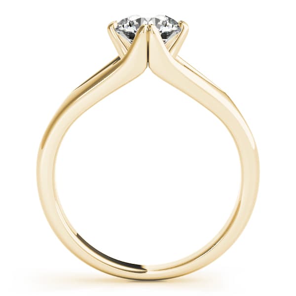 Solitaire Engagement Ring, style 84388, Side view in yellow gold