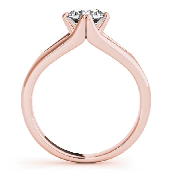 Solitaire Engagement Ring, style 84388, Side view in rose gold