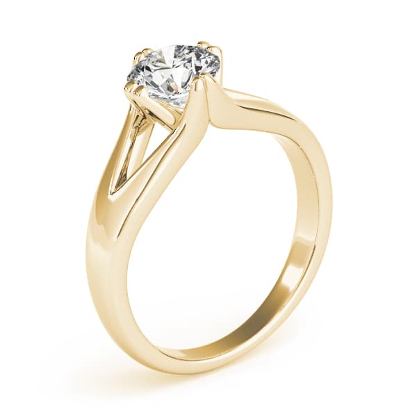 Solitaire Engagement Ring, style 84388, Top view in yellow gold