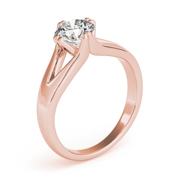 Solitaire Engagement Ring, style 84388, Top view in rose gold