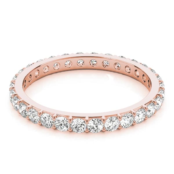 Shared Prong Eternity Wedding Band — .05,S5 (1.2 ct. tw.), On hand view in rose gold