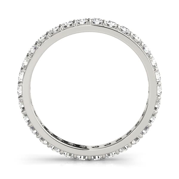 Shared Prong Eternity Wedding Band — .01,S7 (0.42 ct. tw.), Side view in white gold or platinum